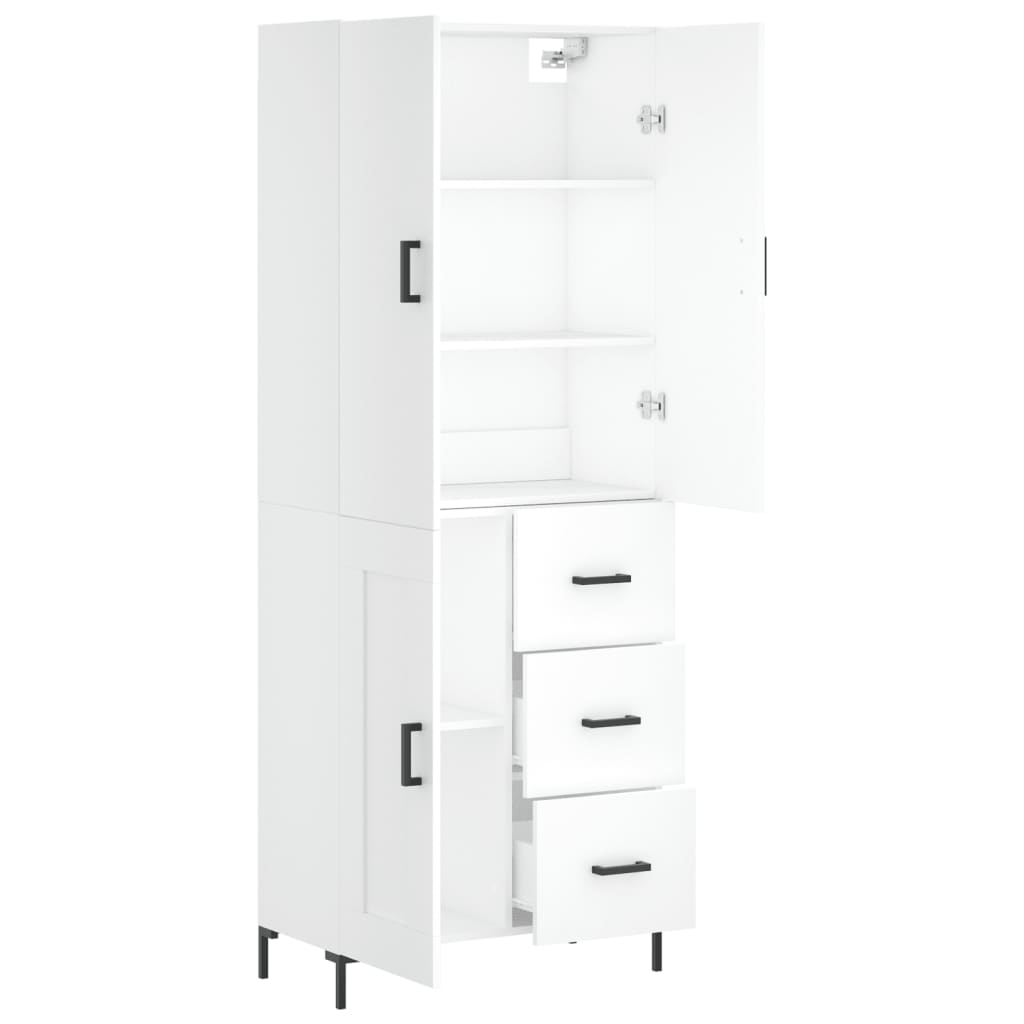 vidaXL Highboard White 69,5x34x180 cm Engineered Wood