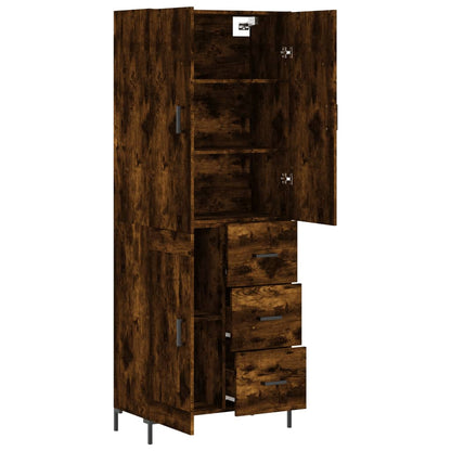 vidaXL Highboard Smoked Oak 69,5x34x180 cm Engineered Wood