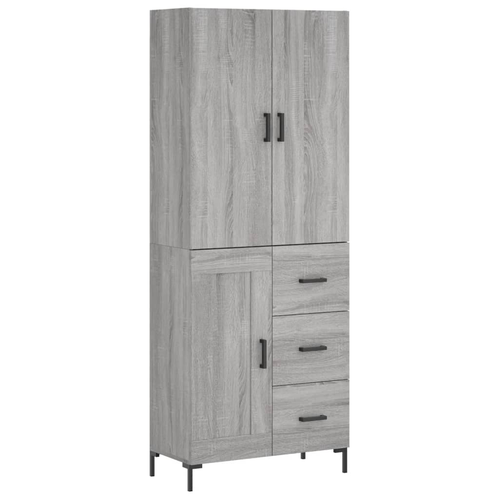 vidaXL Highboard Grey Sonoma 69,5x34x180 cm Engineered Wood