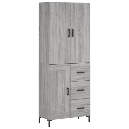 vidaXL Highboard Grey Sonoma 69,5x34x180 cm Engineered Wood