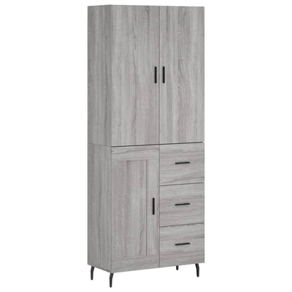 vidaXL Highboard Grey Sonoma 69,5x34x180 cm Engineered Wood