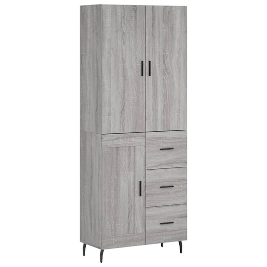 vidaXL Highboard Grey Sonoma 69,5x34x180 cm Engineered Wood