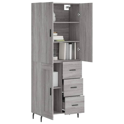 vidaXL Highboard Grey Sonoma 69,5x34x180 cm Engineered Wood