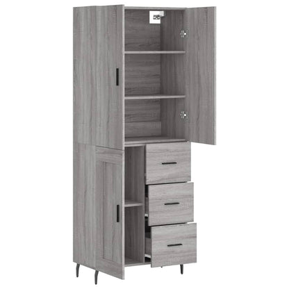 vidaXL Highboard Grey Sonoma 69,5x34x180 cm Engineered Wood