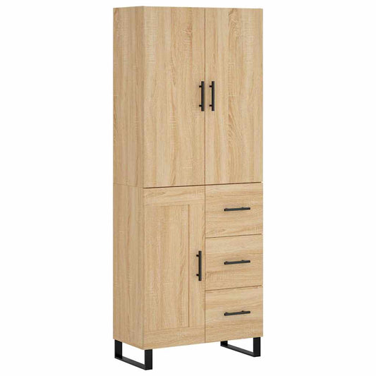vidaXL Highboard Sonoma Oak 69,5x34x180 cm Engineered Wood