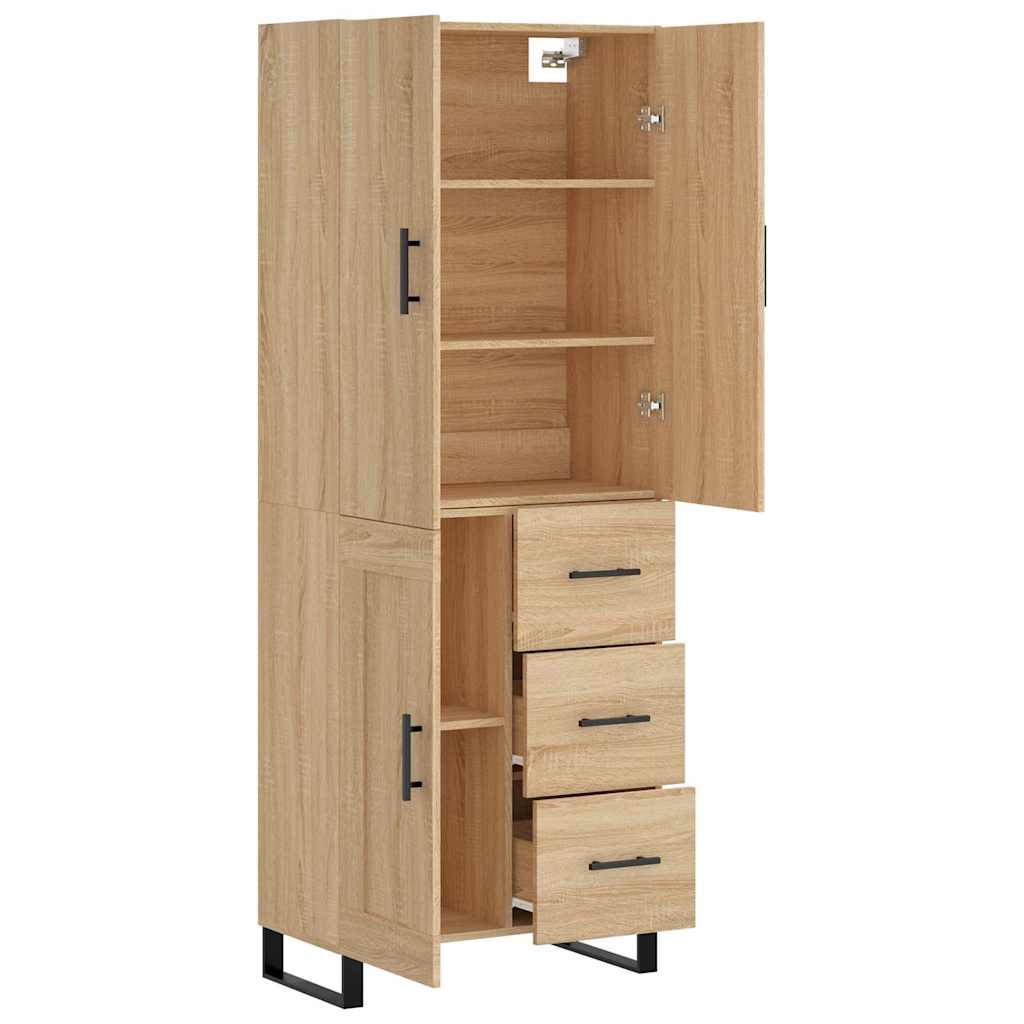 vidaXL Highboard Sonoma Oak 69,5x34x180 cm Engineered Wood