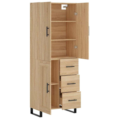 vidaXL Highboard Sonoma Oak 69,5x34x180 cm Engineered Wood