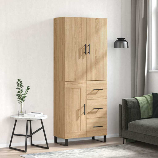vidaXL Highboard Sonoma Oak 69,5x34x180 cm Engineered Wood