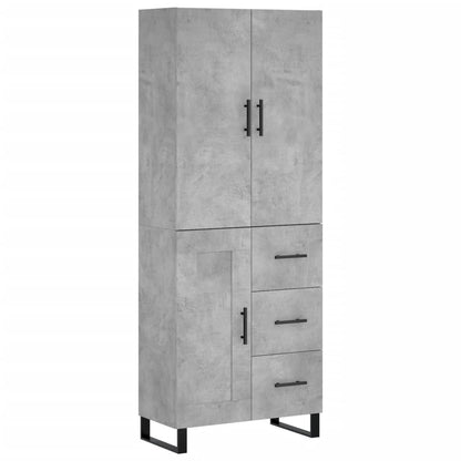 vidaXL Highboard Concrete Grey 69,5x34x180 cm Engineered Wood