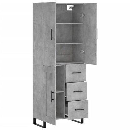 vidaXL Highboard Concrete Grey 69,5x34x180 cm Engineered Wood