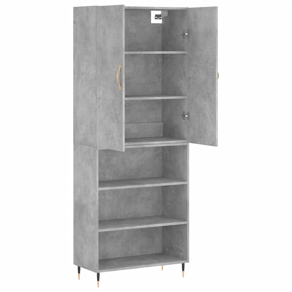 vidaXL Highboard Concrete Grey 69.5x34x180 cm Engineered Wood