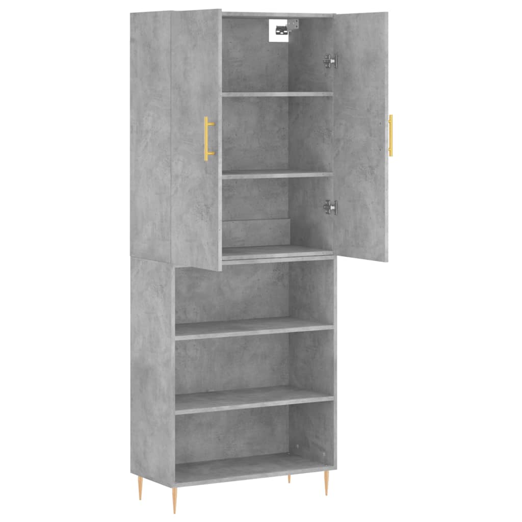 vidaXL Highboard Concrete Grey 69,5x34x180 cm Engineered Wood