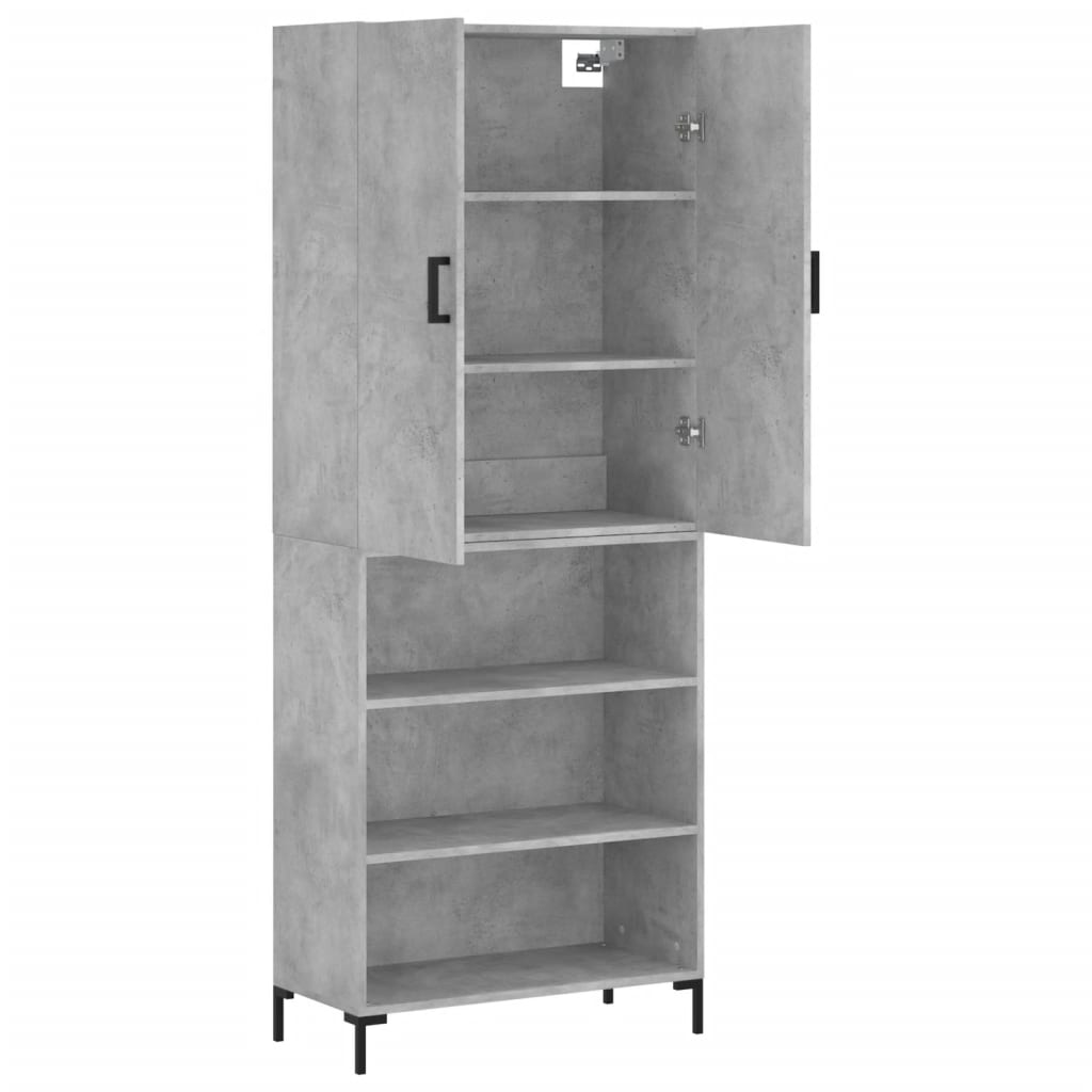 vidaXL Highboard Concrete Grey 69.5x34x180 cm Engineered Wood