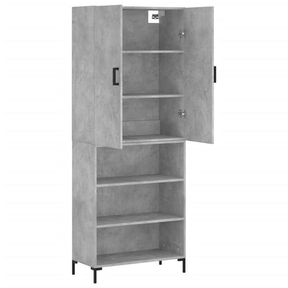 vidaXL Highboard Concrete Grey 69.5x34x180 cm Engineered Wood