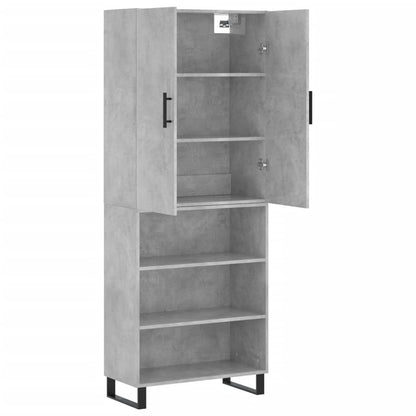 vidaXL Highboard Concrete Grey 69.5x34x180 cm Engineered Wood