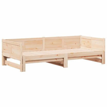 vidaXL Pull-out Day Bed Brown 203.5 x 184 x 56.5 cm Solid Pine Wood