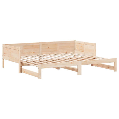 vidaXL Pull-out Day Bed Brown 203.5 x 184 x 56.5 cm Solid Pine Wood