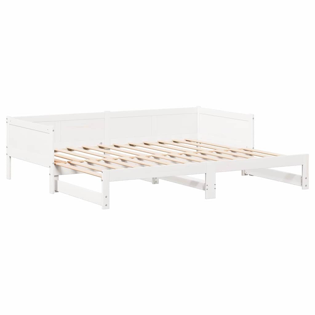vidaXL Pull-out Day Bed White 203.5 x 184 x 56.5 cm Solid Pine Wood