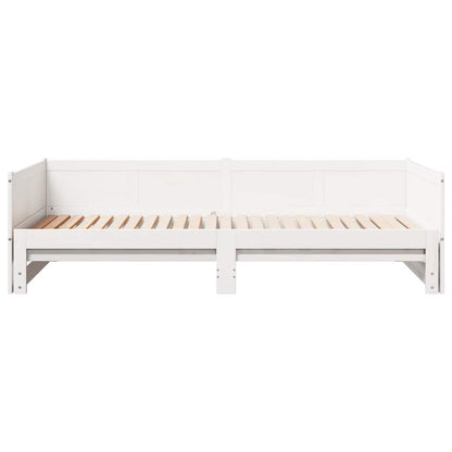 vidaXL Pull-out Day Bed White 203.5 x 184 x 56.5 cm Solid Pine Wood