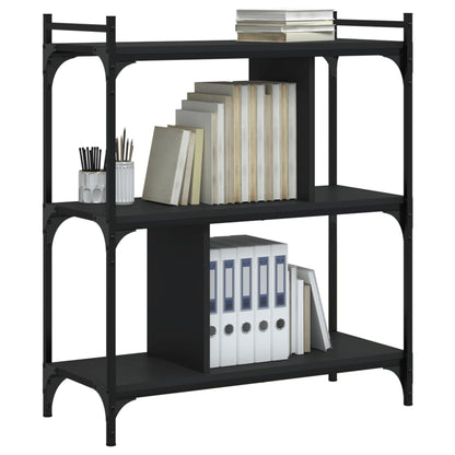 vidaXL Bookcase 3-Tier Black 76x32x88 cm Engineered Wood