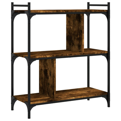 vidaXL Bookcase 3-Tier Smoked Oak 76x32x88 cm Engineered Wood