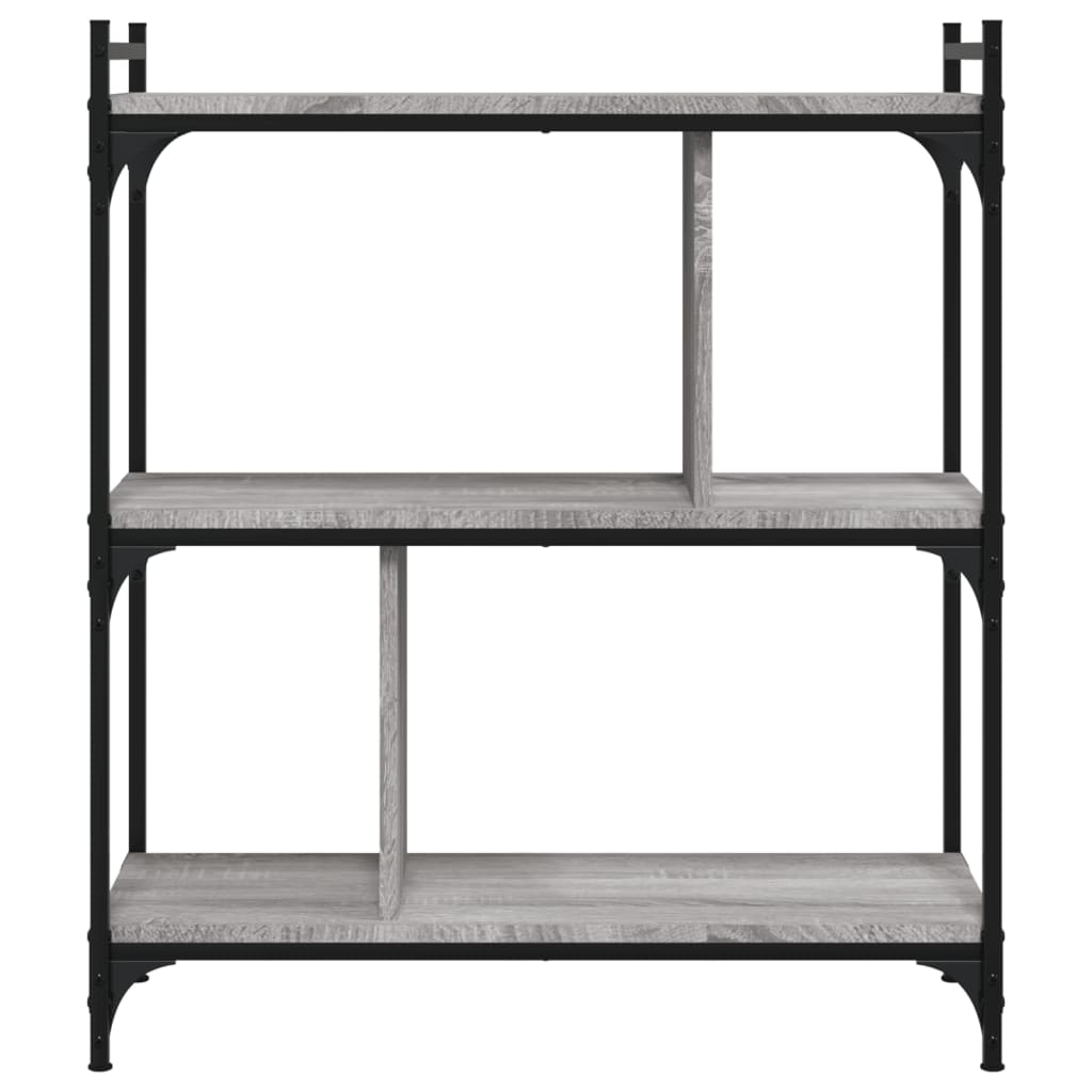 vidaXL Bookcase 3-Tier Grey Sonoma 76x32x88 cm Engineered Wood