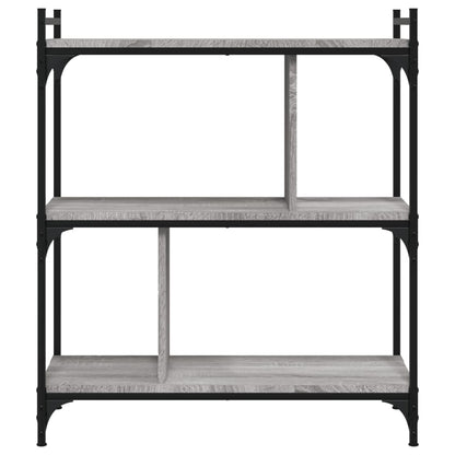 vidaXL Bookcase 3-Tier Grey Sonoma 76x32x88 cm Engineered Wood