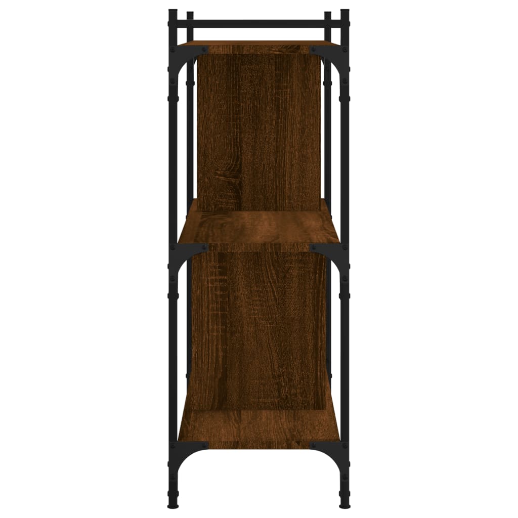 vidaXL Bookcase 3-Tier Brown Oak 76x32x88 cm Engineered Wood