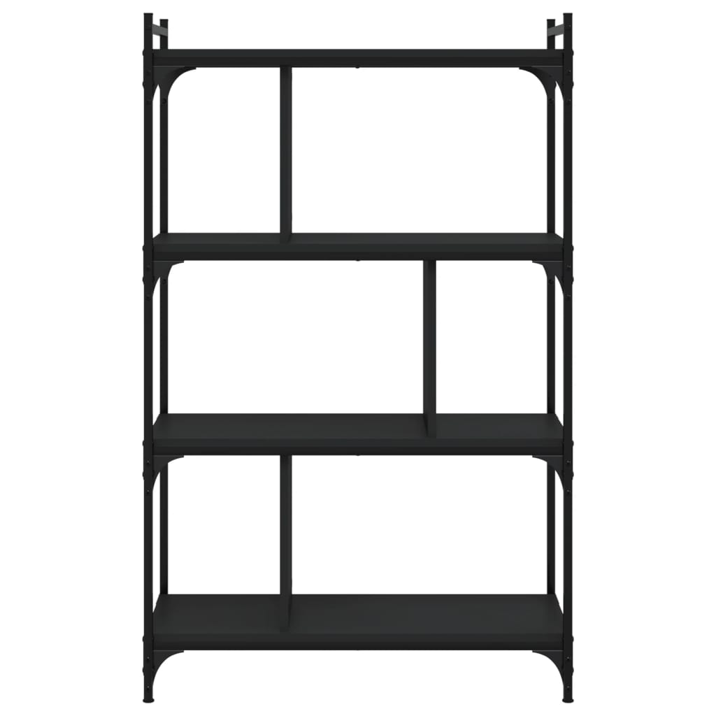 vidaXL Bookcase 4-Tier Black 76x32x123 cm Engineered Wood