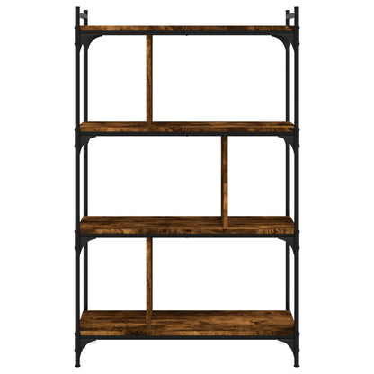 vidaXL Bookcase 4-Tier Smoked Oak 76x32x123 cm Engineered Wood