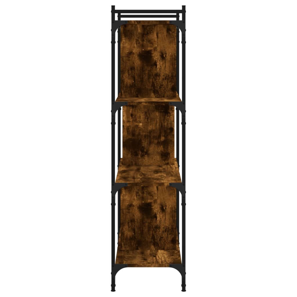 vidaXL Bookcase 4-Tier Smoked Oak 76x32x123 cm Engineered Wood