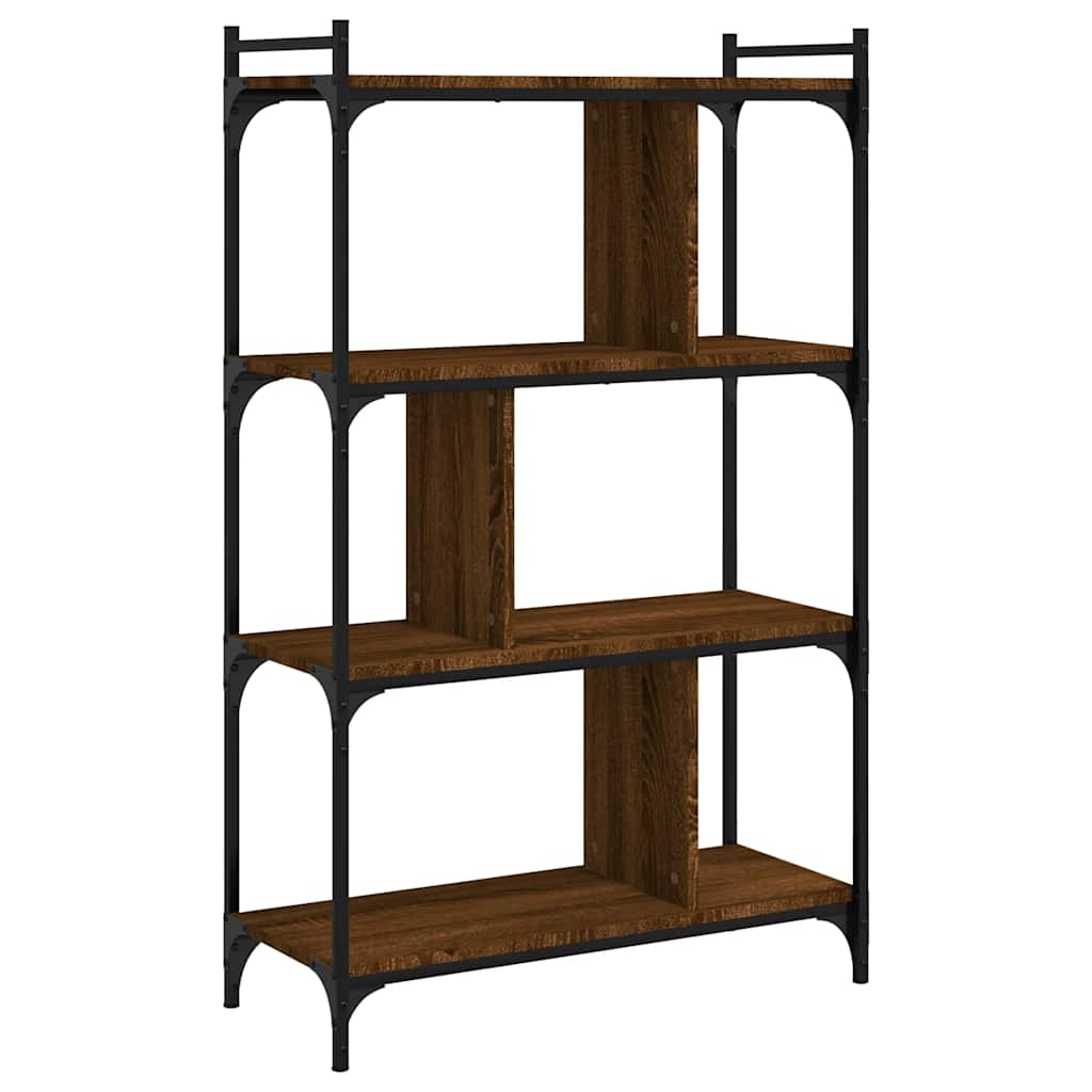 vidaXL Bookcase 4-Tier Brown Oak 76x32x123 cm Engineered Wood