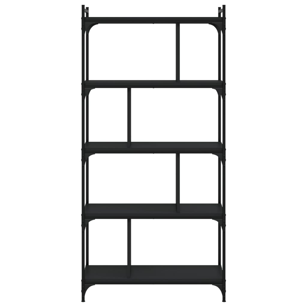 vidaXL Bookcase 5-Tier Black 76x32x158 cm Engineered Wood