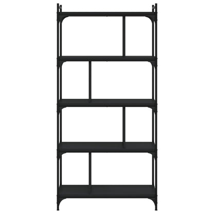 vidaXL Bookcase 5-Tier Black 76x32x158 cm Engineered Wood