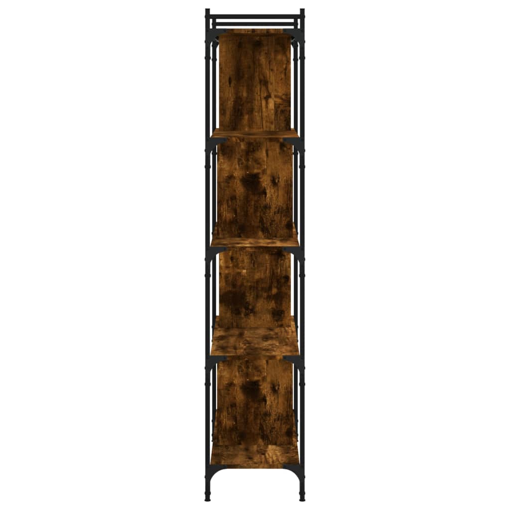 vidaXL Bookcase 5-Tier Smoked Oak 76x32x158 cm Engineered Wood