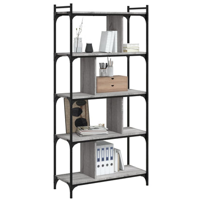 vidaXL Bookcase 5-Tier Grey Sonoma 76x32x158 cm Engineered Wood