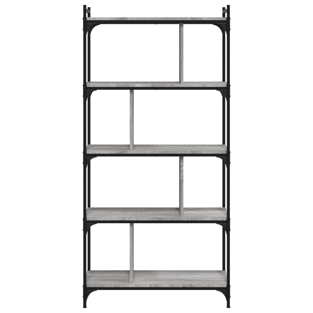 vidaXL Bookcase 5-Tier Grey Sonoma 76x32x158 cm Engineered Wood