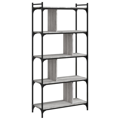 vidaXL Bookcase 5-Tier Grey Sonoma 76x32x158 cm Engineered Wood