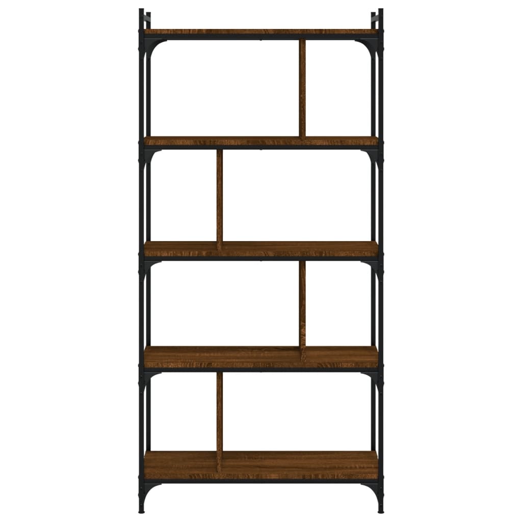 vidaXL Bookcase 5-Tier Brown Oak 76x32x158 cm Engineered Wood