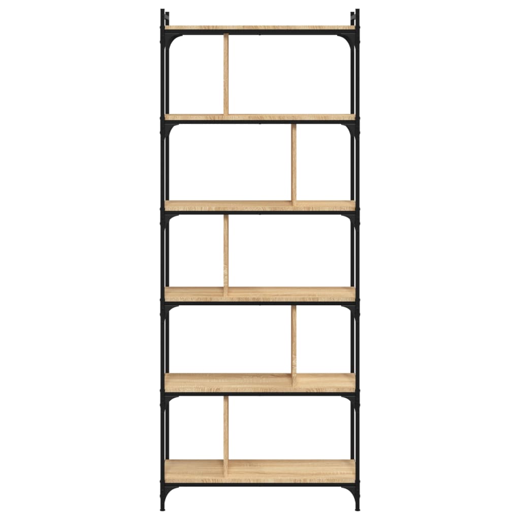 vidaXL Bookcase 6-Tier Sonoma Oak 76x32x192 cm Engineered Wood