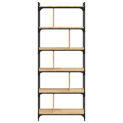 vidaXL Bookcase 6-Tier Sonoma Oak 76x32x192 cm Engineered Wood