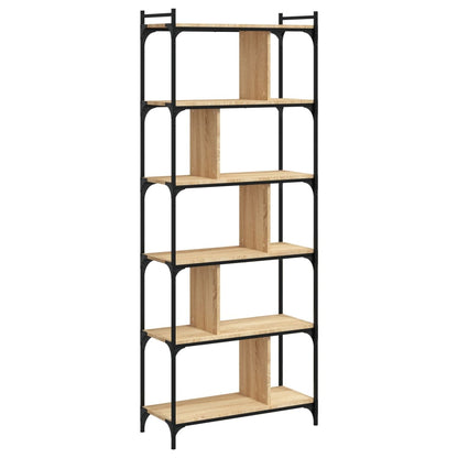 vidaXL Bookcase 6-Tier Sonoma Oak 76x32x192 cm Engineered Wood