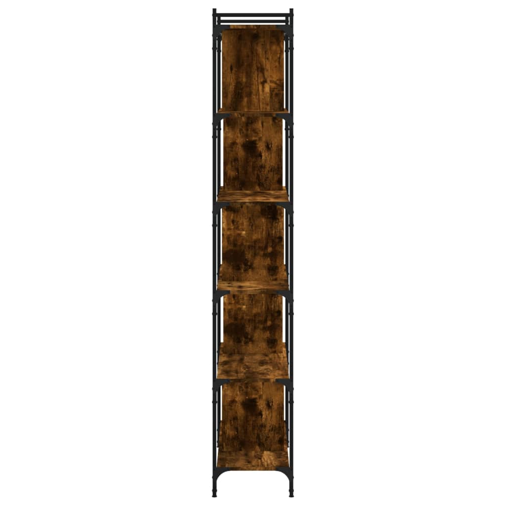 vidaXL Bookcase 6-Tier Smoked Oak 76x32x192 cm Engineered Wood