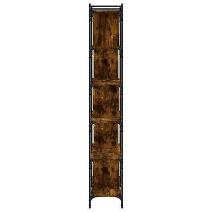 vidaXL Bookcase 6-Tier Smoked Oak 76x32x192 cm Engineered Wood