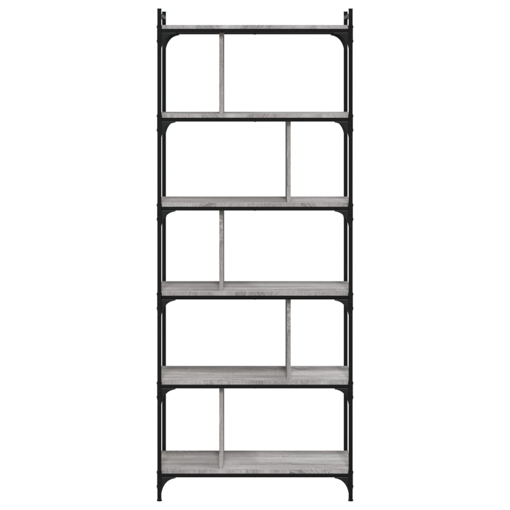vidaXL Bookcase 6-Tier Grey Sonoma 76x32x192 cm Engineered Wood