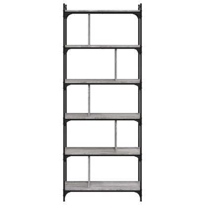 vidaXL Bookcase 6-Tier Grey Sonoma 76x32x192 cm Engineered Wood