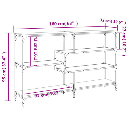 vidaXL Console Table Brown Oak 160x32x95 cm Engineered Wood