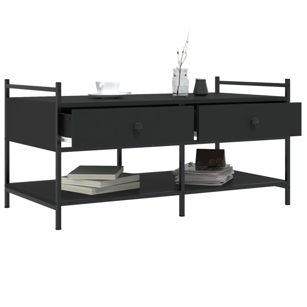 vidaXL Coffee Table Black 99x50x50 cm Engineered Wood