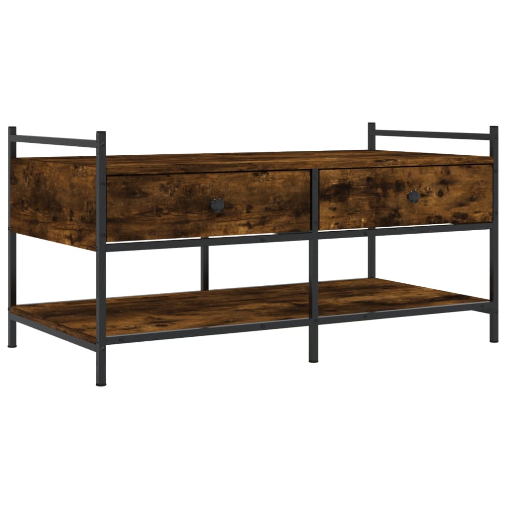 vidaXL Coffee Table Smoked Oak 99x50x50 cm Engineered Wood