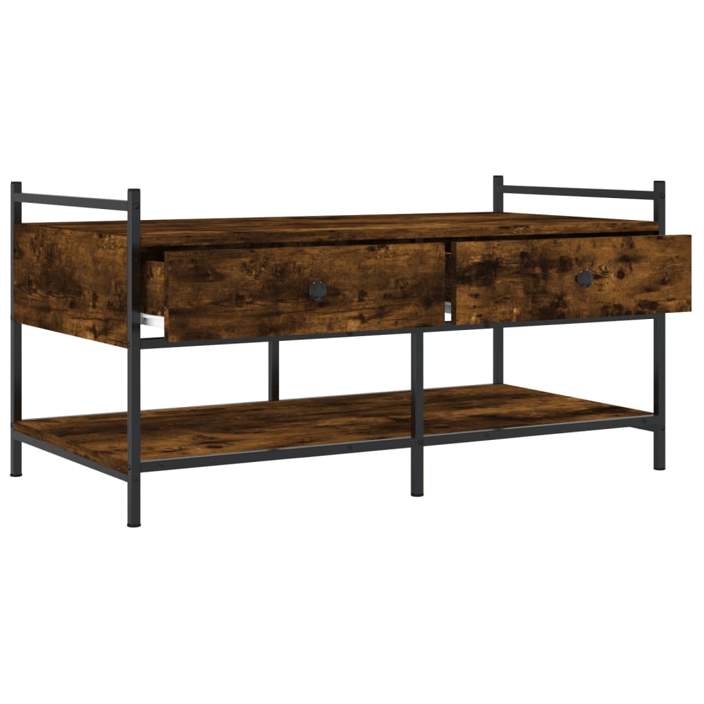 vidaXL Coffee Table Smoked Oak 99x50x50 cm Engineered Wood